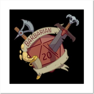 Dnd Barbarian D20 Posters and Art